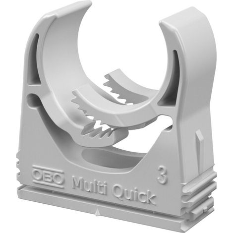 OBO Bettermann Multi-Quick-Schelle 25-28,5mm Polyamid lichtgrau RAL 7035, 50 Stück, 2153130 (1/3)