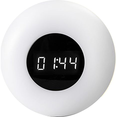 Ortviai Veilleuse ronde avec minuterie intégrée, 3 températures de lumière, boîtier ABS léger et compact, commande à distance (1/5)