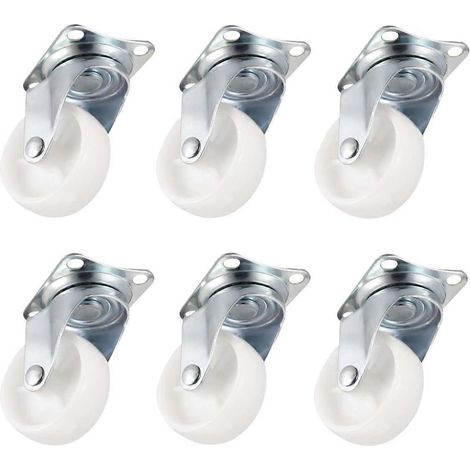 Lot de 6 roulettes pivotantes universelles en caoutchouc, roulettes robustes (1/4)