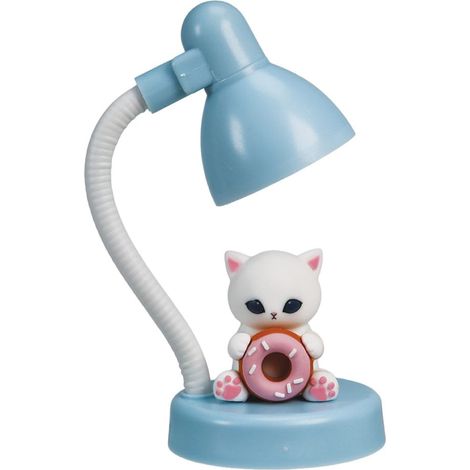 Blue Sky Studios Mofusand - Mini lámpara - Luz de escritorio recargable por USB - Bonita figura de gato con decoración de dona - Luz coleccionable - Idea de regalo con licencia