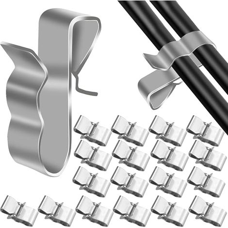 50 colliers de serrage en acier inoxydable pour câbles photovoltaïques destinés aux bornes de châssis de remorque pour panneaux solaires (1/4)