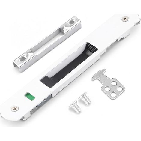 Verrou Baie Coulissante, Crochet Fermeture Porte Simple Face En Acier Inoxydable Et Alliage De Zinc Serrure Porte Fenetre Coulissante Pour Portes Coulissantes Fenêtres Baies Vitrées, Blanc (1/5)