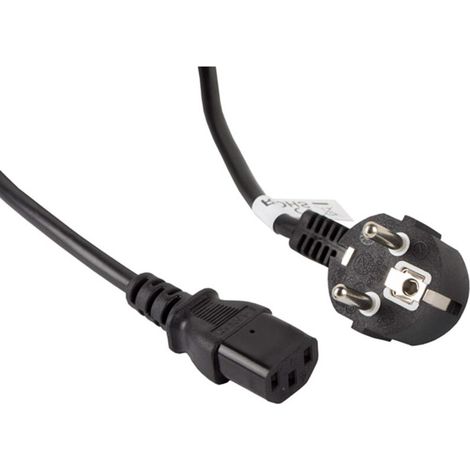Câble d'alimentation CA-C13C-11CC-0050-BK Schuko CEE 7/7 femelle vers IEC320 C13 5 m (1/4)