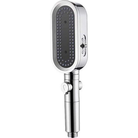 Hochdruck-Duschkopf, 3-stufig verstellbare Handbrause, Badaccessoires, silber-Crezuo