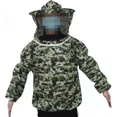 Veste apicole ultra-légère protection maximale apiculteur avec voile capuche camouflage cinq étoiles débutant professionnel équipement abeille légère (1/5)