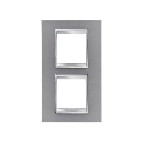 PLAQUE LUX INT. 2+2P V.E. 71 TITANE GEWISS GW16224VT
