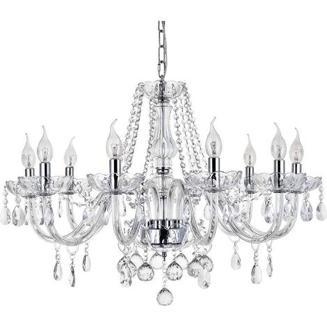 LAMPADARIO 300750 CRISTALLO CROMO 8-PUNTI LUCE E14