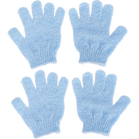2 Paires de Gants Exfoliants pour le Bain, Nettoyage Profond et Gommage Corporel sous la Douche (1/5)