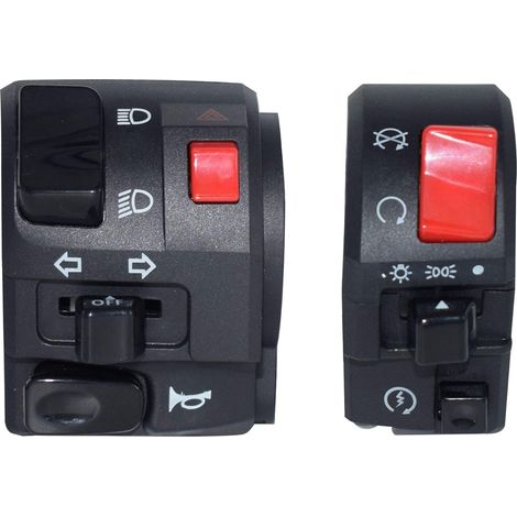 Motorcycle and ATV Handlebar Control Switches – 22 mm (7/8 Inch), Left/Right, Horn, Turn Signals, Lights (1/4)