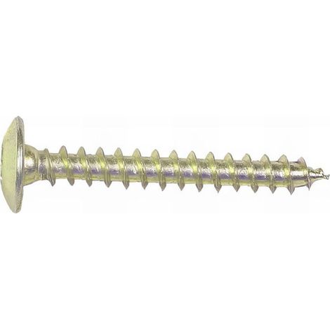 25 Vis pour fixation de penture de volet bois - Tête Torx T30 D. 14 mm - D. 6x40 mm - Zingué jaune (1/3)