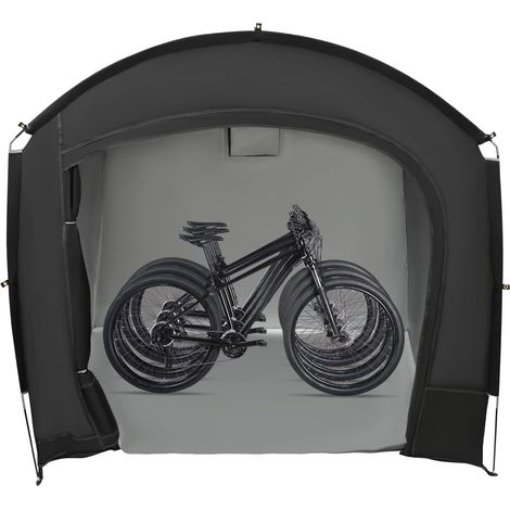 Tente de Stockage Exterieur Portable Grande Taille pour Vélos, Abri Velo Imperméable Anti-UV et Anti-Poussière, Stocke 1 à 4 Vélos, Dimensions 220x150x185 cm, Noir (1/5)