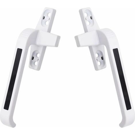 Poignées de fenêtre, poignées gauche et droite, serrures de porte et de fenêtre à battants en alliage d'aluminium, poignées de fenêtre coulissantes, une paire de blanc (1/5)