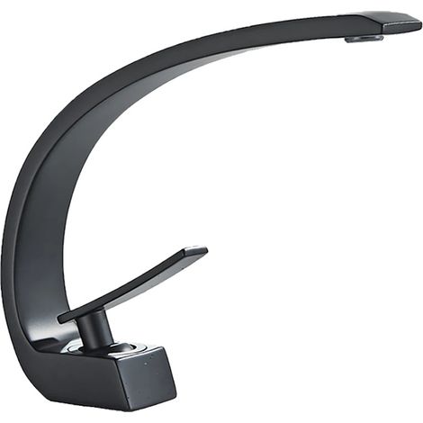 Rubinetto per bagno, monocomando, montaggio su piano, nero opaco (1/2)