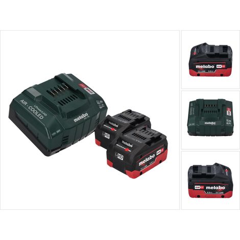 Metabo Basis Set 2x LiHD Akkupack 18 V 5,5 Ah Li-Ion Akku CAS System ( 685122380 ) + ASC 145 Ladegerät AIR COOLED