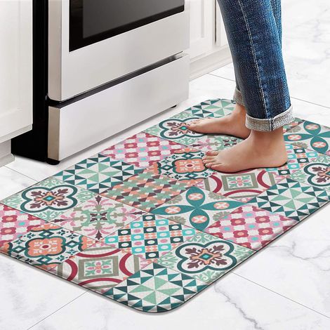 Kitchen floor mat, non-slip, oil-proof, waterproof, washable, easy-to-clean, suitable for home use, luxurious style, stain-resistant doormat - 3 - 40X60cm