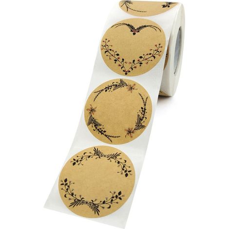 Étiquettes en rouleau - Étiquettes rondes jaunes de 50 mm - Étiquettes pour produits surgelés - Étiquettes autocollantes pour pots de vanille (1/5)
