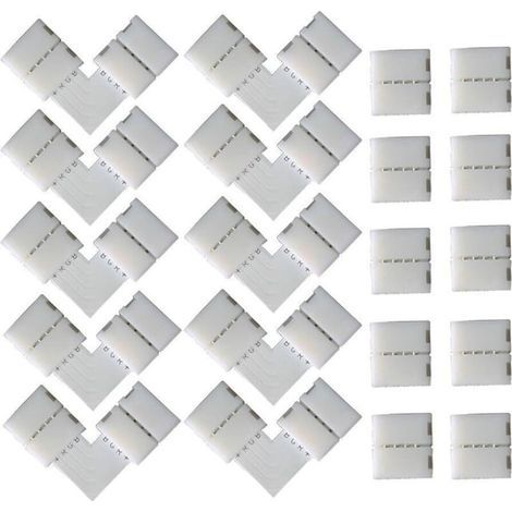 5050RGB LED Strip Light 4-Pin L-Type Corner Connector Medium Indirect Loop Solderless (1/3)