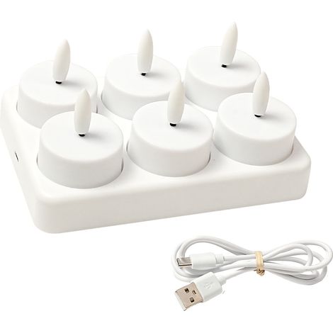 candele LED ricaricabili con effetto fiamma tremolante, telecomando e timer, oltre 200 ore di luce, decorazione per Natale, San Valentino, matrimoni, feste, Eid (1/4)
