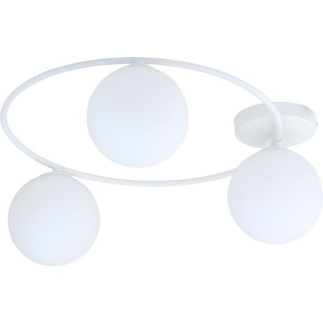Lampada a Soffitto Sopra, Acciaio verniciato a polvere, Vetro, Bianco, 47x20x47 cm