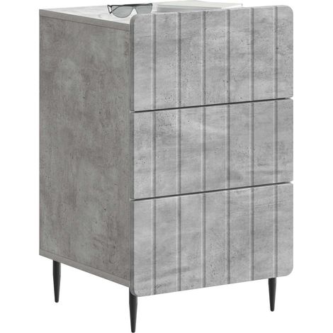 Maison Exclusive - Nachttisch Betongrau 43 x 41 x 68 cm Holzwerks