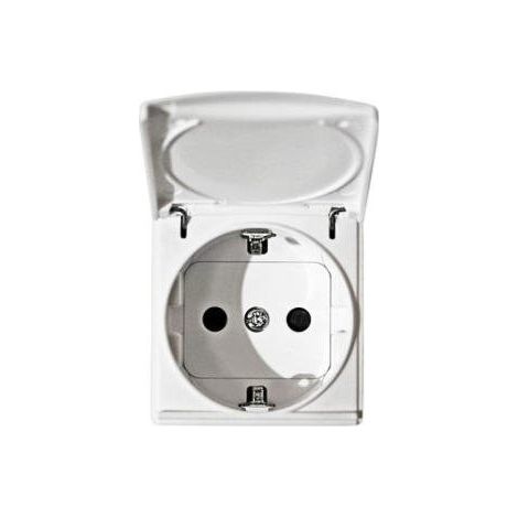 Base de enchufe 2P+TT con tapa ancho Simon 27 BLANCO 27490-35 (1/2)