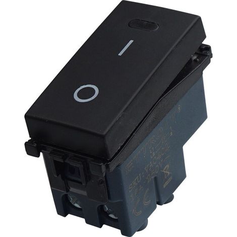 ETTROIT 2P 16A 0-1 bipolarer Schalter, Farbe schwarz, kompatibel mit Vimar Arke VA0402