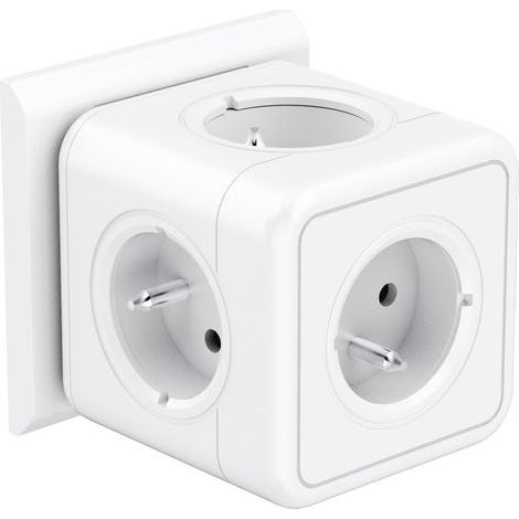 Cube Power Strip with 5 Outlets, 3680W, Compact Design, Mains Plug, For Office, Home, Travel (1/5)