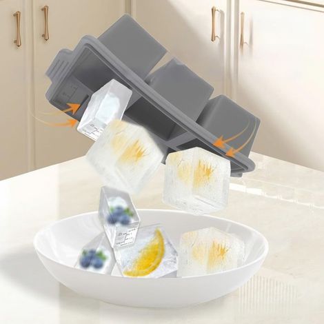 à glaçons en silicone avec couvercle et anneau acier, 8 pour grands (1/5)