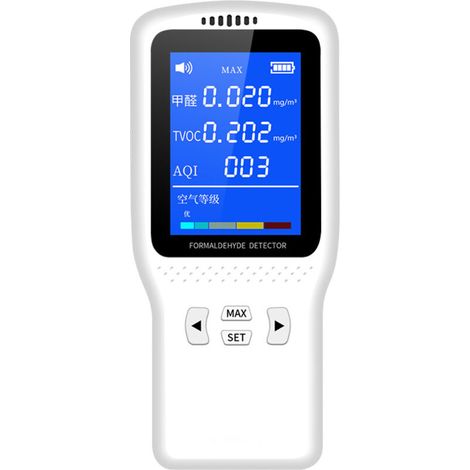 Moniteur qualité air portable, détecteur formaldéhyde écran LED rechargeable, testeur COVT benzène, pour maison voiture bureau hôtel extérieur (1/5)