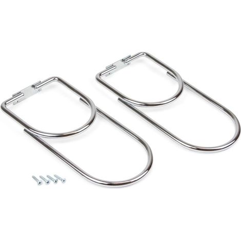 Botellero de acero de 2 agujeros para muebles, largo 231 mm, ancho 108 mm, cromado, 2 piezas (1/5)