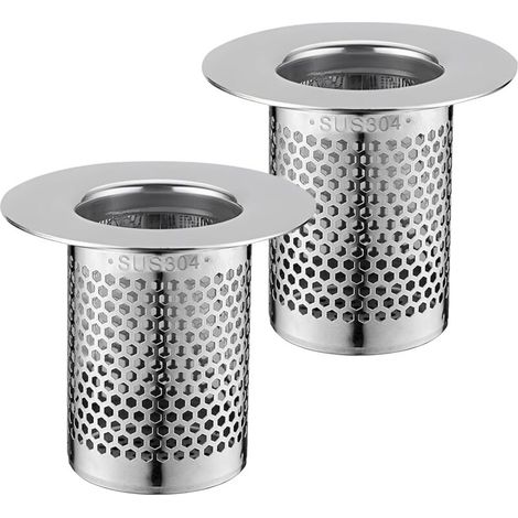 royaluxe -2 pièces filtre d'évier de cuisine filtre à cheveux de douche évier filtre en acier inoxydable filtre d'évier de cuisine capt de cheveux de douche adapté à l'évier de cuisine baignoire salle (1/5)