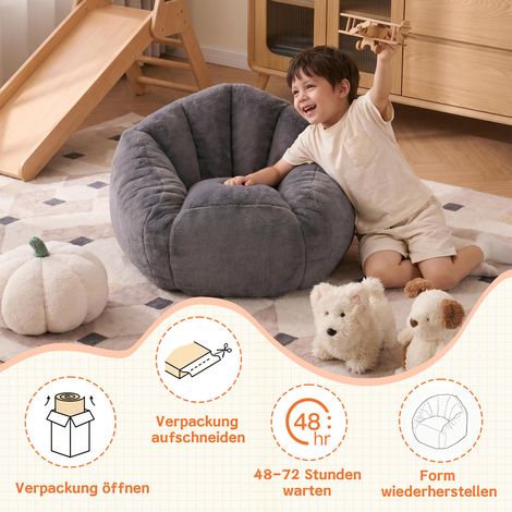 Pouf moelleux et confortable, idéal pour les salles de jeux, les coins lecture, les salons et les chambres d&39enfants, pour filles et garçons - petit (1/4)