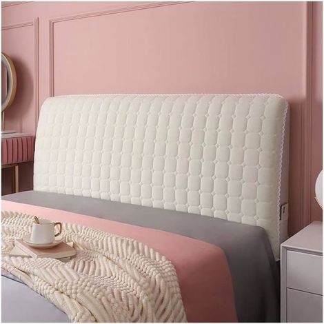 Housse de Tête de Lit - 160 cm - Velours de Haute Qualité - Élastique - Poche pour Téléphone (1/5)