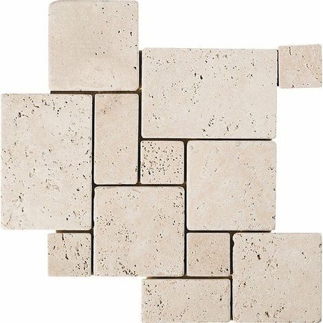 Mosaïque Travertin Premier choix - Crème - Vieilli - 2,3x2,3x1cm (1/5)