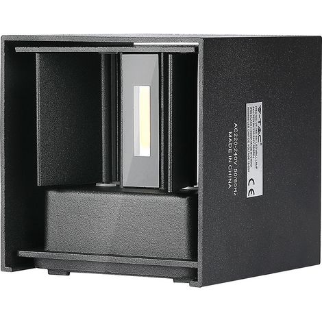 V-TAC VT-759-12 12W Wandlamp körper schwarz quadrat IP65 warmweiß 3000K - sku 8529 (1/5)