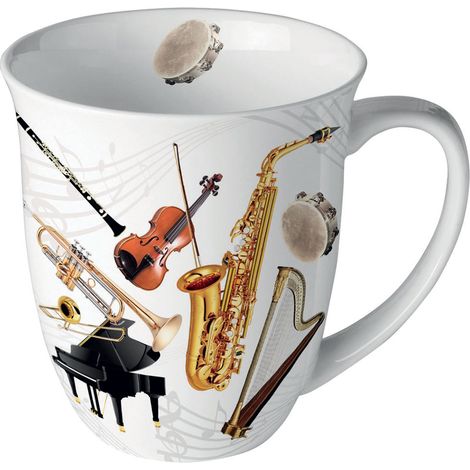Tasse en porcelaine fine instruments de musique (1/2)
