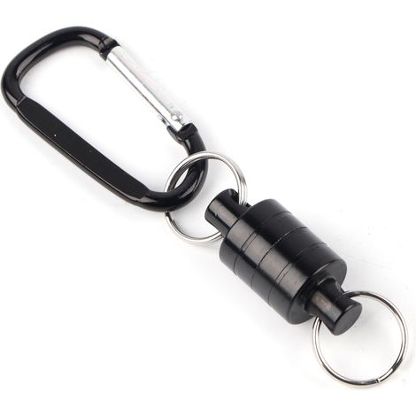 Aimant de déclencheur pour filet de pêche à la mouche, clip de libération magnétique, porte-clip de suspension, mousqueton noir (unité) (1/5)
