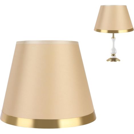 Fabric Lampshade E27 Gold ∅ 25.4 cm/10 Inches for Table Lamp and Floor Lamp Simple European Lamp Cover, Decoration Table Lamp for Bedroom, Office, Living Room and Hotel, Floor Lamp Supplies (1/5)