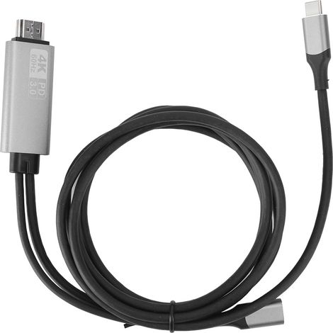 Adaptateur câble de données USB-C vers HDMI 4K, convertisseur vidéo pour téléphones portables, téléviseurs et projecteurs. Aquaforge (1/5)