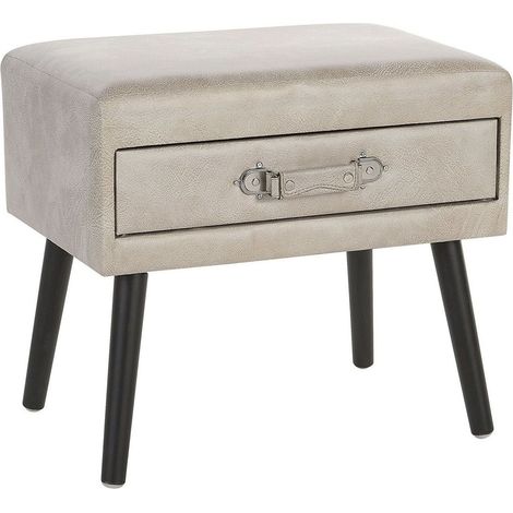 Tavolino in ecopelle beige Eurostar