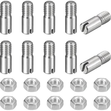 10pcs Goupilles Cylindriques avec Écrou, M5x12mm Goujon Cylindrique Fendu Fileté Externe 304 Acier Inoxydable Industriel Mécanique Chevilles Support d'Étagère Tige Fixation Meubles (1/5)