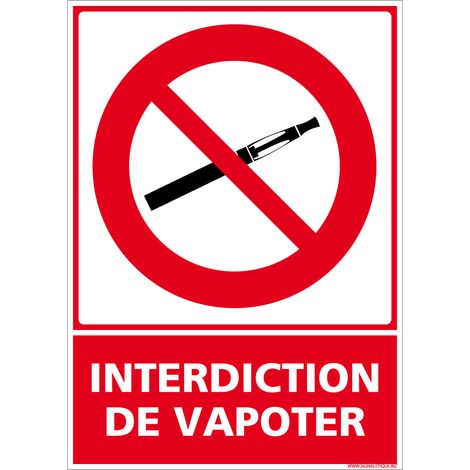 Panneau Interdiction de Vapoter - Cigarette Électronique Interdite - Aluminium 2 mm - 150 x 210 mm - Conforme au décret du 25 avril 2017 (1/5)