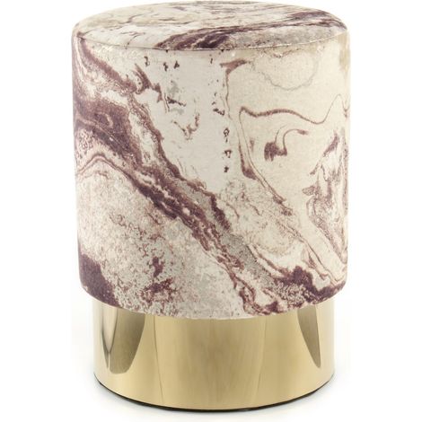 Pouf Gipsy Bronze in velluto con base dorata (1/3)