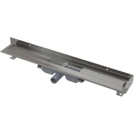 Alca Canaletas de desagüe - Plato de ducha Wall Low 105 cm, con borde para rejilla completo y fijación a la pared, acero inoxidable APZ116-1050 (1/2)
