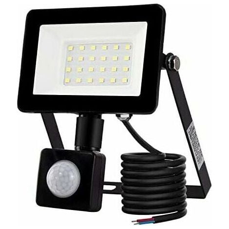 Faretto LED da esterno 20W con sensore di movimento 6500K Faretto LED da esterno, IP66 con sensore di movimento Lampada di sicurezza, per giardino, patio, prato, festa, illuminazione LED da esterno (1/5)