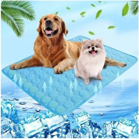 DEESSE SHOP – Kühlmatte für Hunde 150 x 100 cm – Wärmeabsorbierendes Gel – Waschbar – Für kleine Hunde und Katzen – Dunkelblau (1/5)