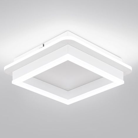 AUTRUCKER Applique murale carrée moderne pour entrée, plafonnier LED, plafonnier en acrylique, carré, blanc, trois couleurs réglables. (1/5)