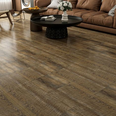35 Pièces Dalle Vinyle Adhésive Marron Foncé en Bois Salon 30x30cm Lino Sol Adhesif pour Balcon Revetement Adhesif Sol Salle de Bain Imperméable pour Couloir Bureau Salon Résistant à l'Usure (1/5)