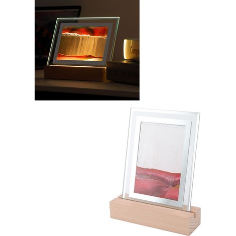 Lampe de chevet LED créative avec peinture sur sable, lampe décorative de bureau effet sable, cadre en sable fluide, lampe de table LED pour bureau, salon ou chevet, cadeau d'anniversaire, alimentatio (1/5)