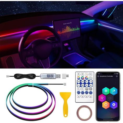 Kit éclairage LED intérieur voiture Dreamcolor pour Tesla 3/Y/S/X, 3.6m, RGBIC, App/USB (1/5)